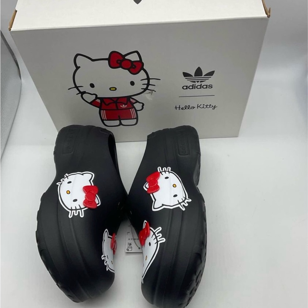 Hello Kitty Sanrio x Adidas Adifom Black Stan Smith Mule Platform